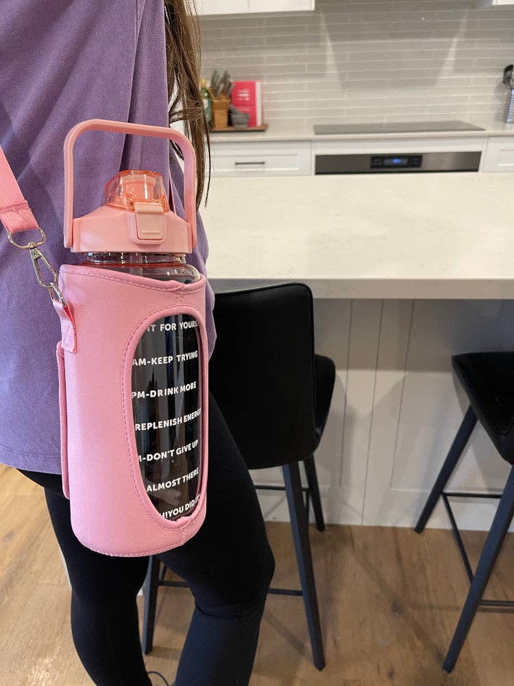 Nakoa The Label - Wholesale Water bottle - Motivational Drink Bottle + Crossbody Bag - 2 Litre - Pink4