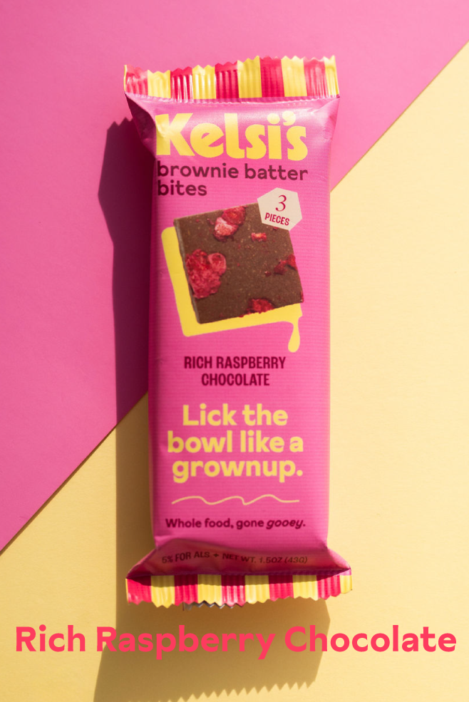Kelsi&#x27;s - Vente Barres de céréales - Bouchées de pâte à brownie au chocolat et framboise riches sans gluten3