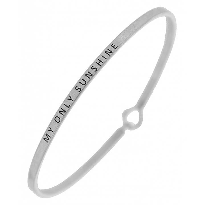 FR2775 MY ONLY SUNSHINE_3mm Message Brass Bangle for wholesale by 0011 PREMIERE