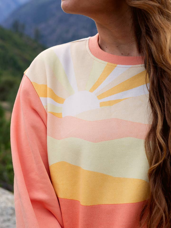 Happy Earth - Wholesale Graphic Sweatshirt - Unisex - Sunburst Pullover1