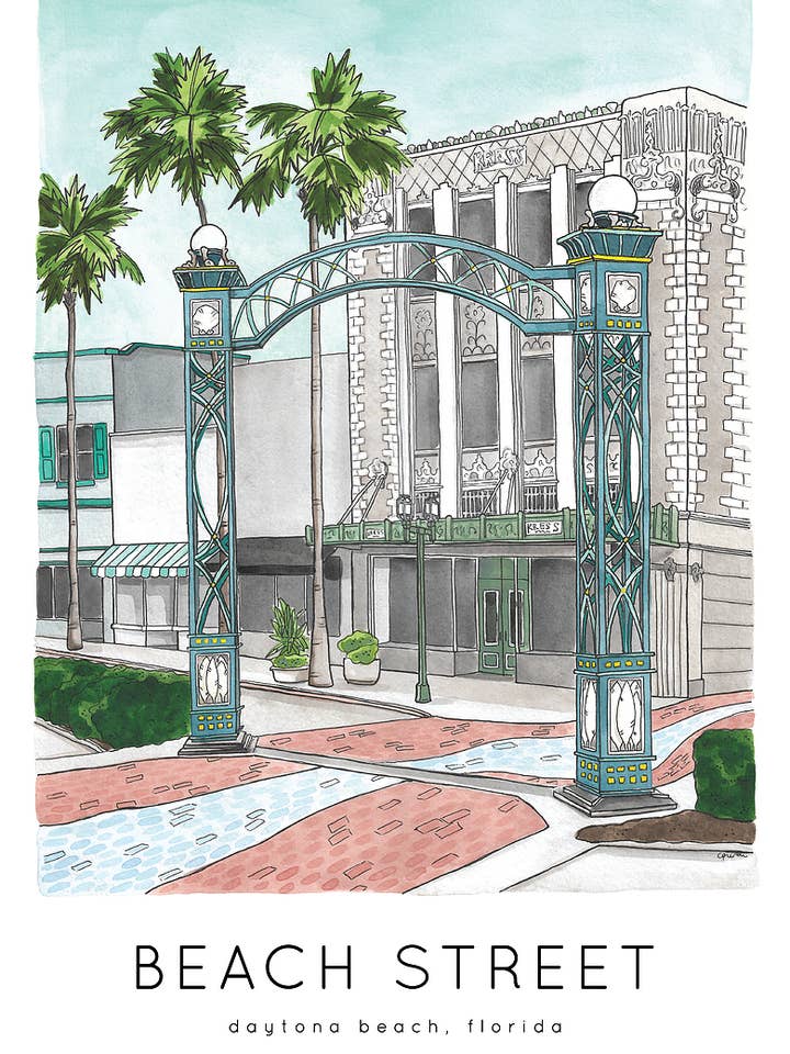 Beach Street Print for wholesale by Jelly Press