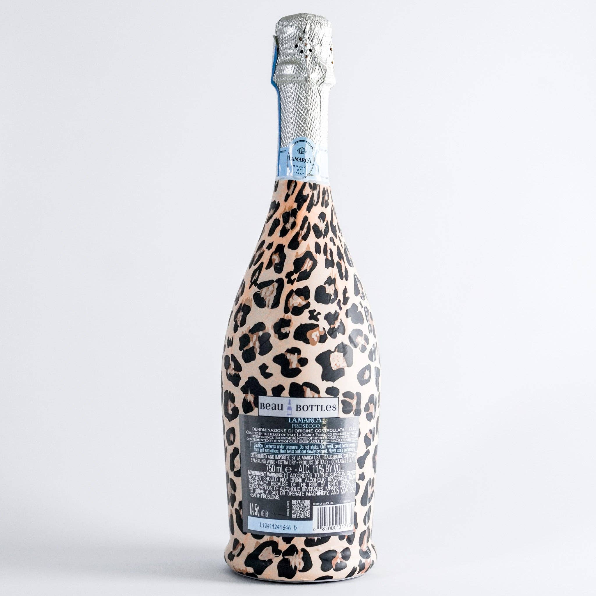 Beau Bottles - Venta al por mayor Bolsa de vino de regalo - Beau Bottles Leopardo Marrón - Colección Prosecco3