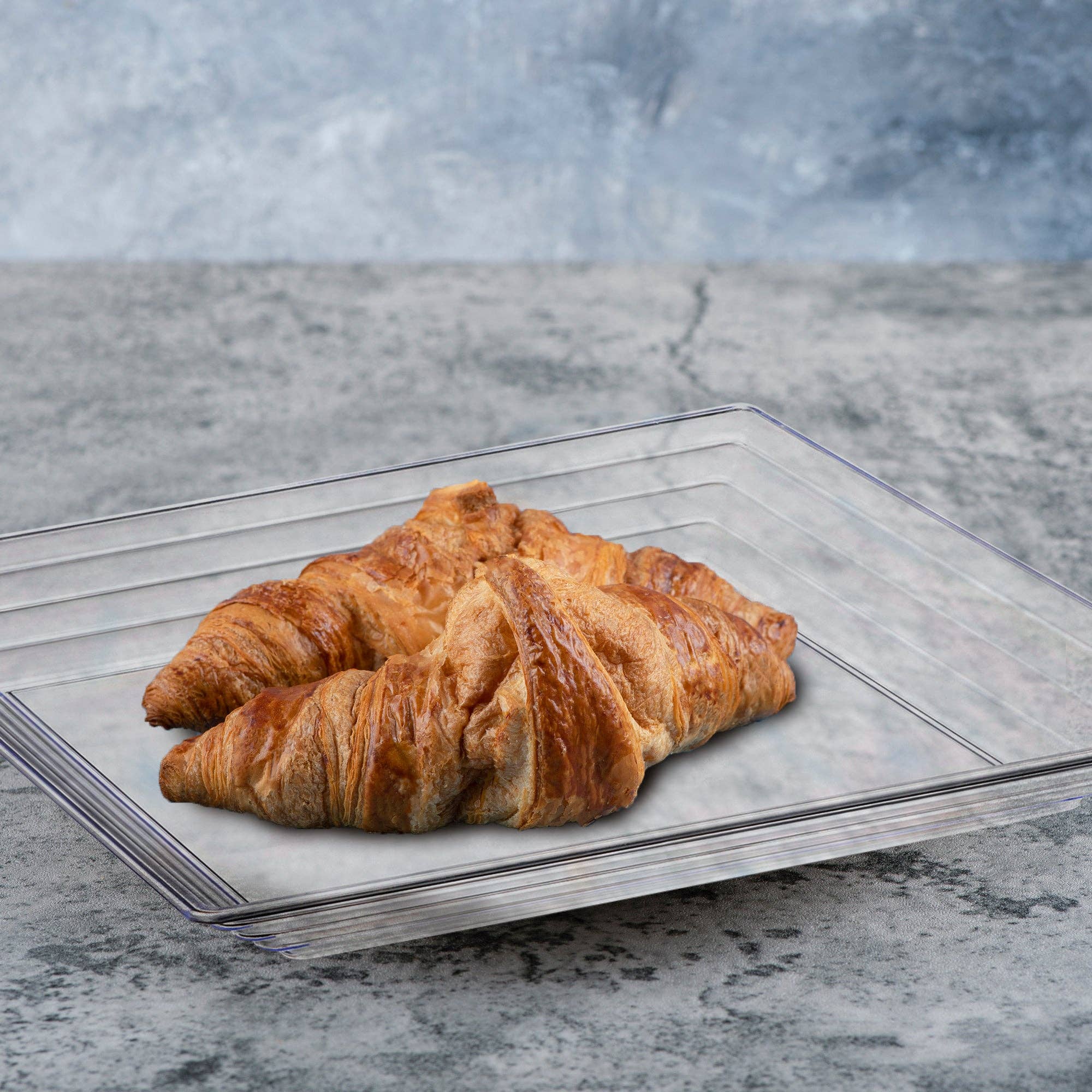 Smarty had a Party - Vente Plateaux de service - Plateaux de service en plastique à bord rainuré transparent 16" x 16" - 24 pièces10