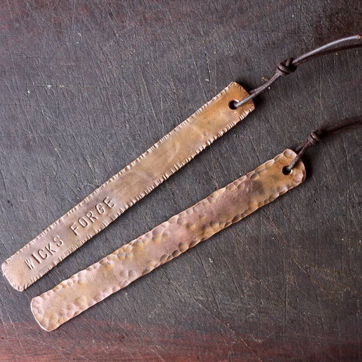 Wicks Forge - Wholesale Bookmark - Copper Bookmark - Line Texturing