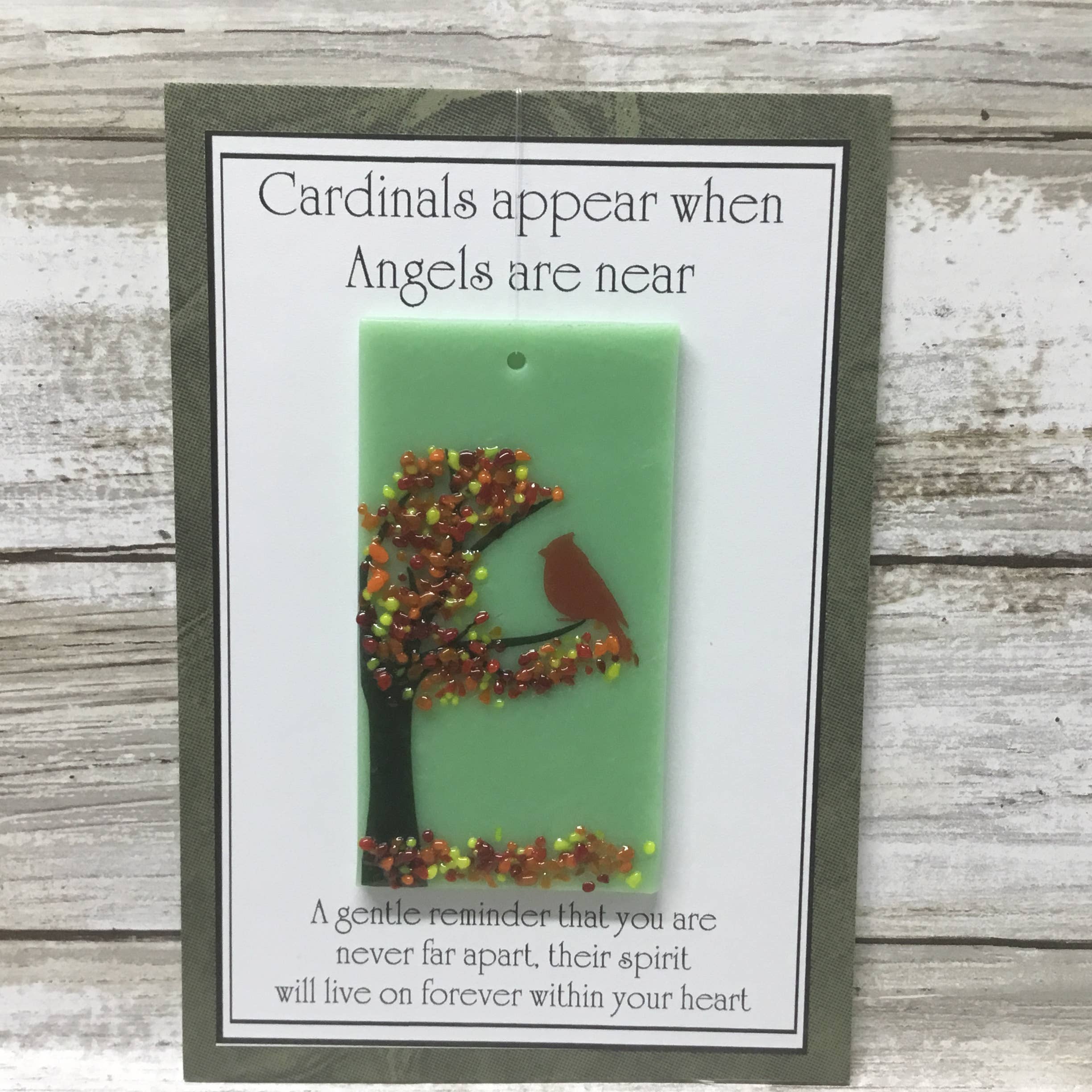 Glimmer Glass Gifts - Vente Carte de vœux classique - Carte de vœux Cardinals Appear/capteur de soleil amovible2