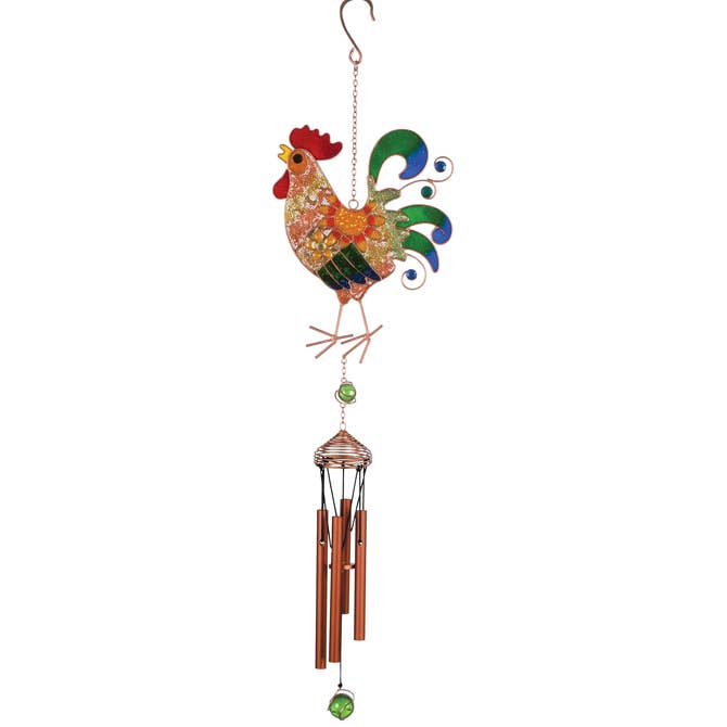 Wireworks "Vibrant Mesh Rooster" Chime for wholesale by Gift & Garden by Carson
