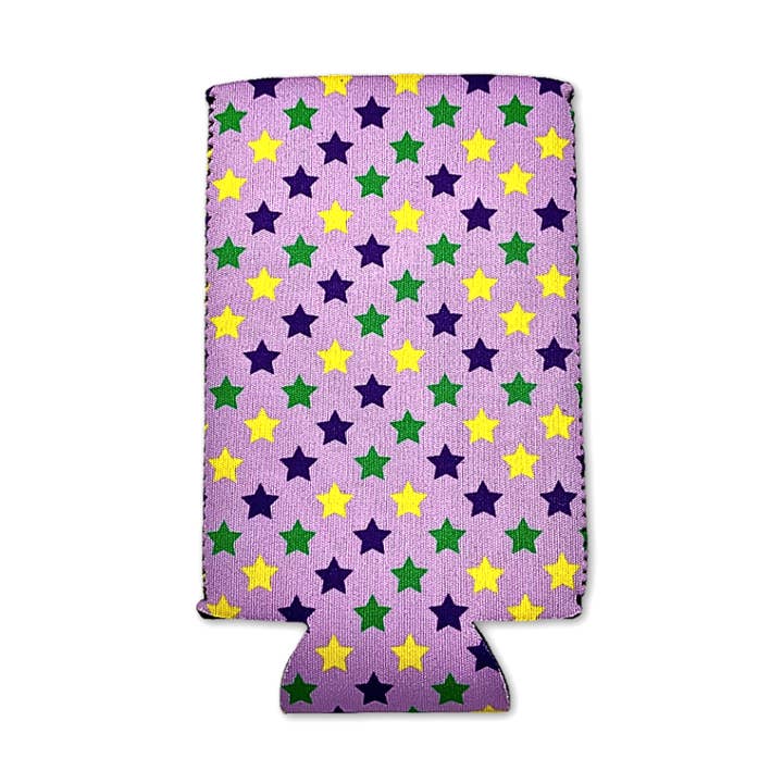 Purple, Green and Yellow Stars Skinny Coozie (Each) for wholesale by Plush Appeal LLC