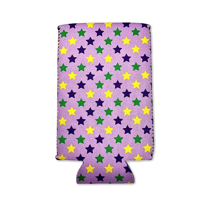 Purple, Green and Yellow Stars Skinny Coozie (Each) for wholesale by Plush Appeal LLC