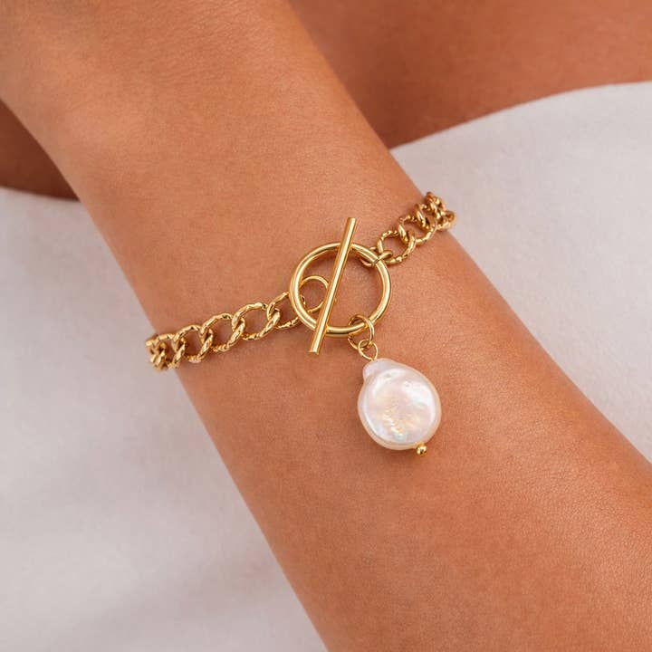 Sunsea Pearl - Bracelet with Keshi Pearl for wholesale by DUESTELLE ITALIA