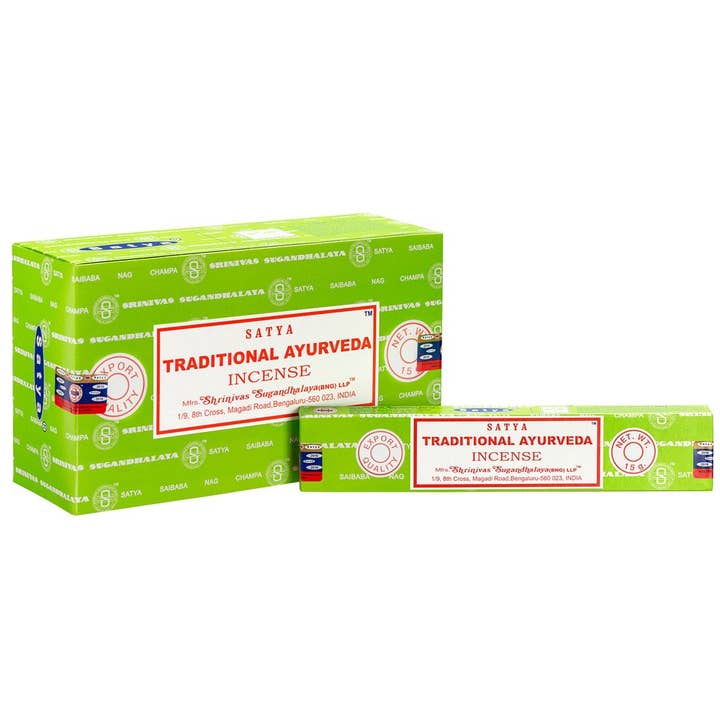 12 Packs of Traditional Ayurveda Incense Sticks by Satya for wholesale by Something Different Wholesale