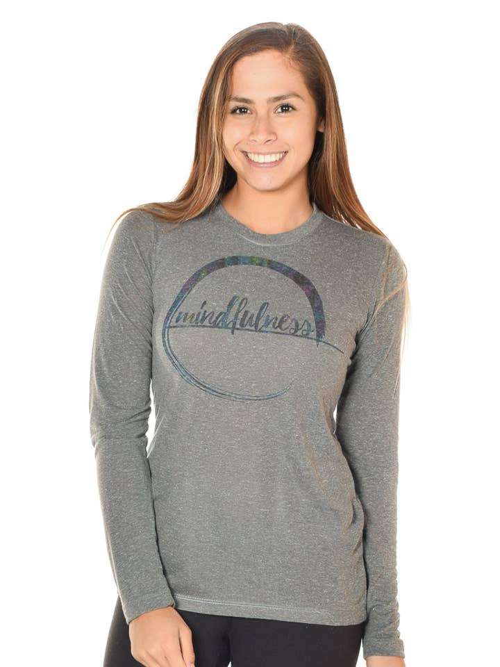 Mindfulness su L/s Linen Crew per la vendita all'ingrosso da parte di Third Eye Threads