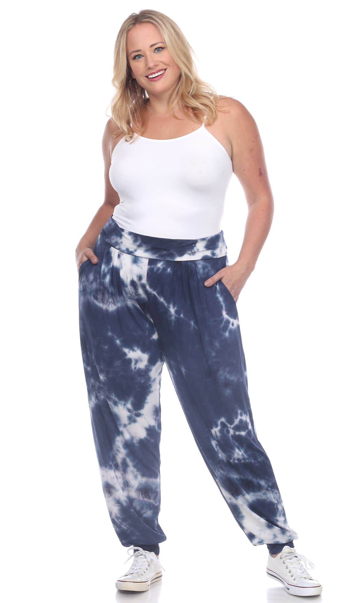WHITE MARK - Venta al por mayor Pantalones - Mujer - MÁS EL TAMAÑO DE LAZO DYE HAREM PANTALONES4