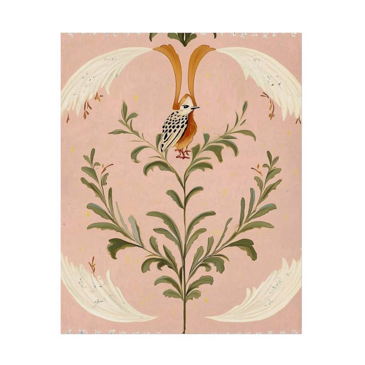 Folk Garden Finch Fine Art Poster for wholesale by Maia Homes