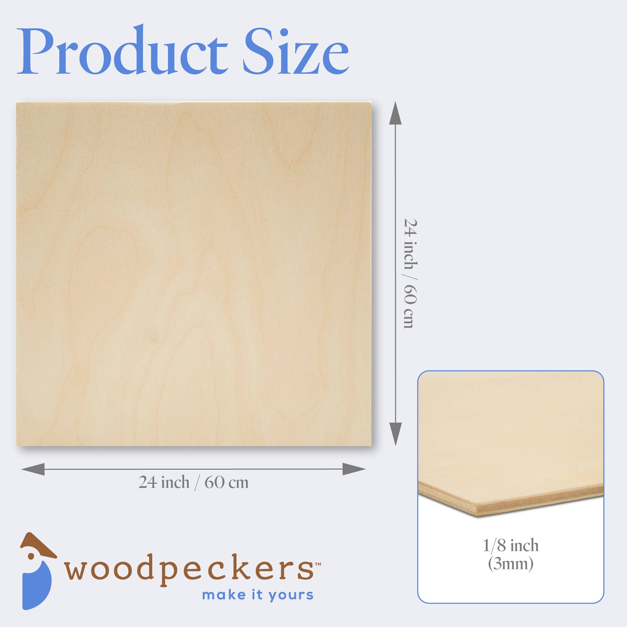 Woodpeckers Crafts - Wholesale DIY Craft Kit - Baltic Birch Plywood (Choose Your Size)15