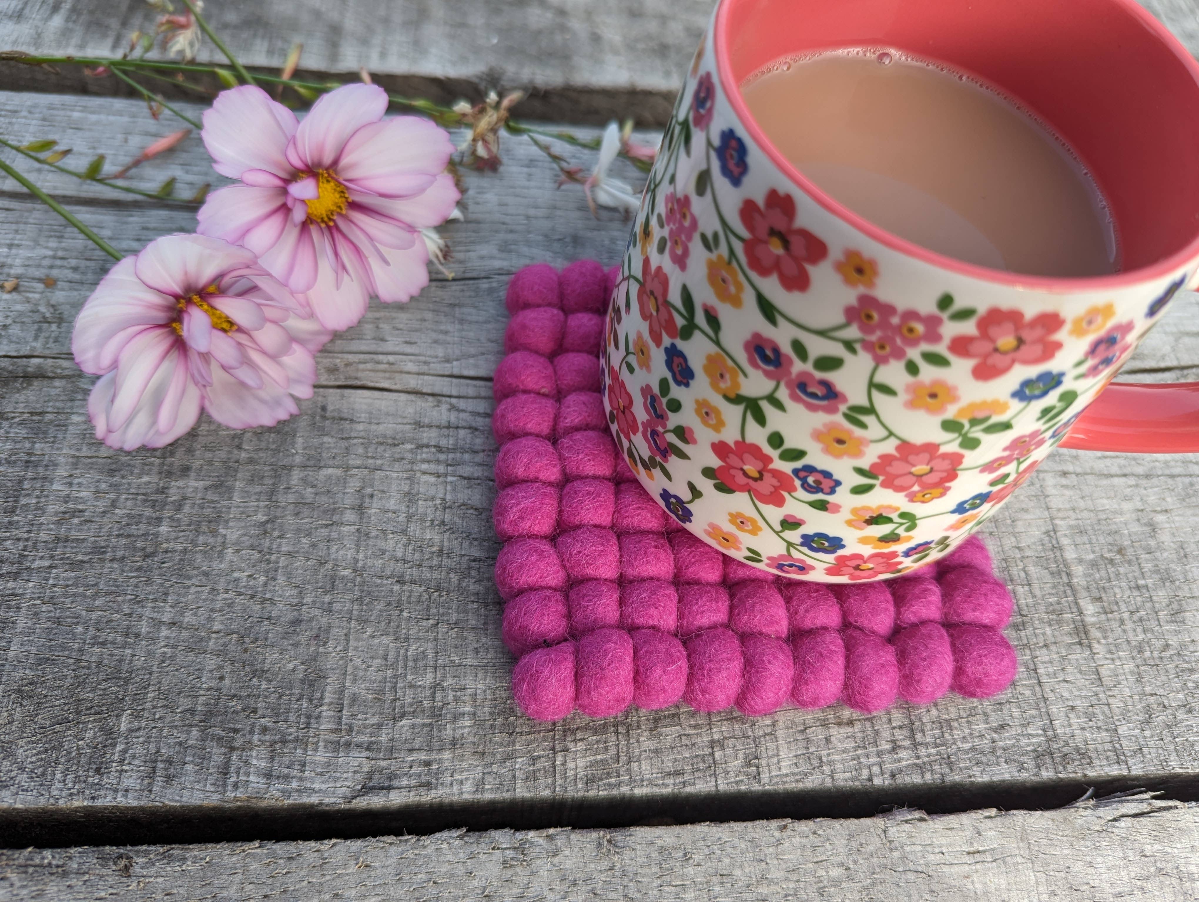 Cool Trade Winds – Großhandel Untersetzer – Kleine quadratische Filzuntersetzer aus Filzkugeln11