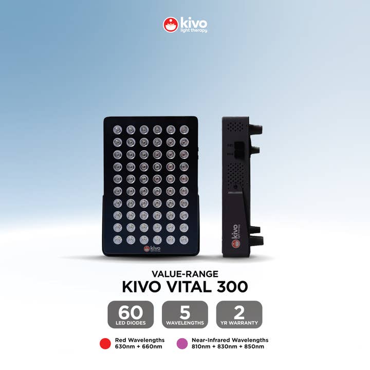 Kivo Vital 300: Portable Small Red Light Therapy Panel + Integrated Stand for wholesale by Kivo Red Light Therapy