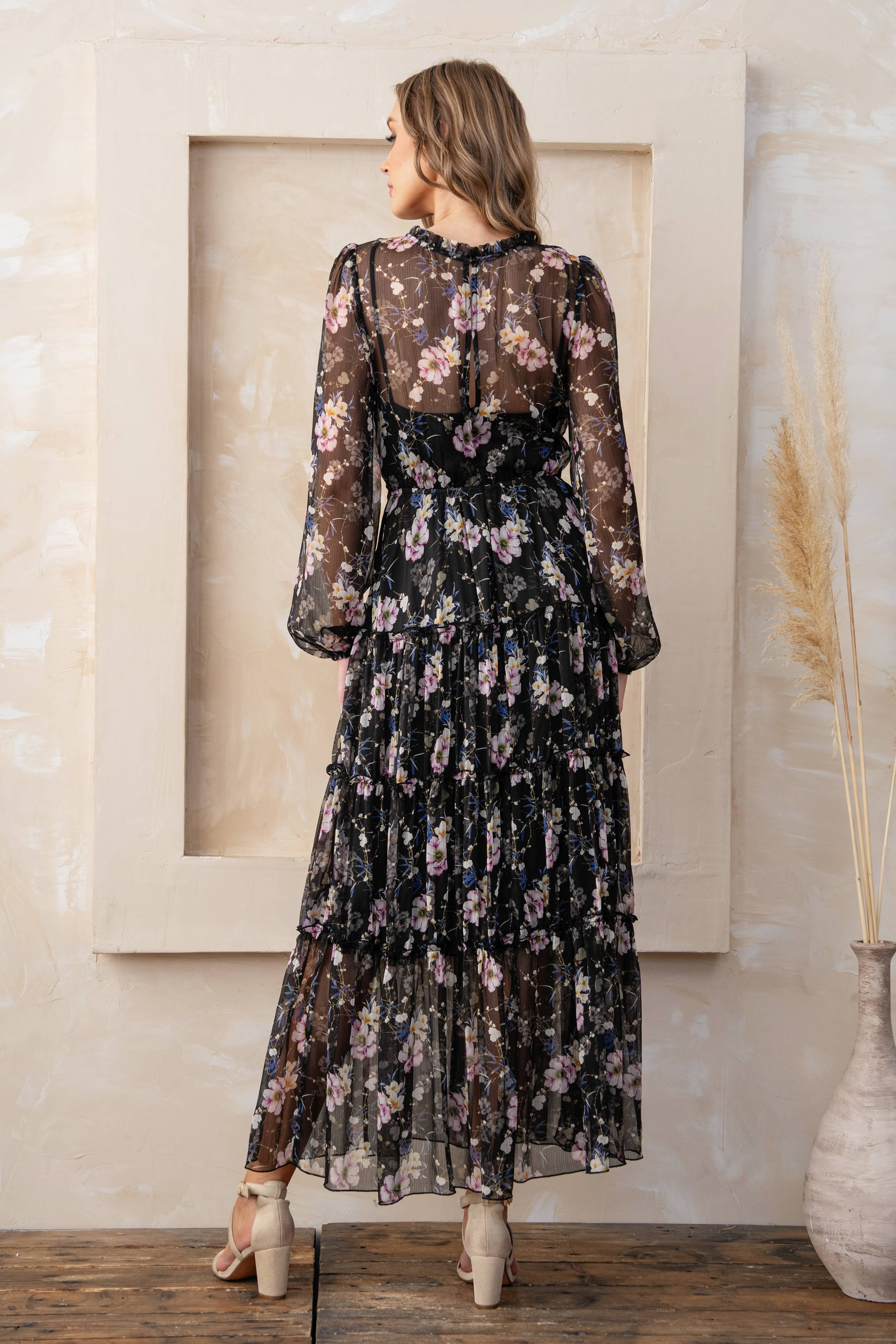 Rosemore Couture - Vente Robe – femme - ROBE À IMPRIMÉ FLORAL COL CŒUR15