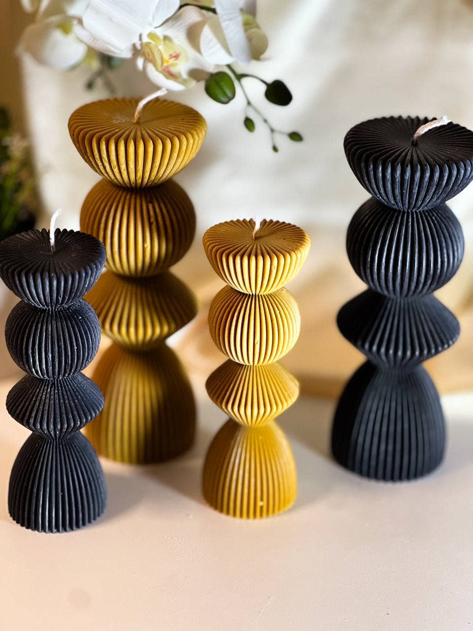 Agaboo Candle - Vente Bougies originales - Bougies à piliers côtelés surdimensionnées en deux tailles11