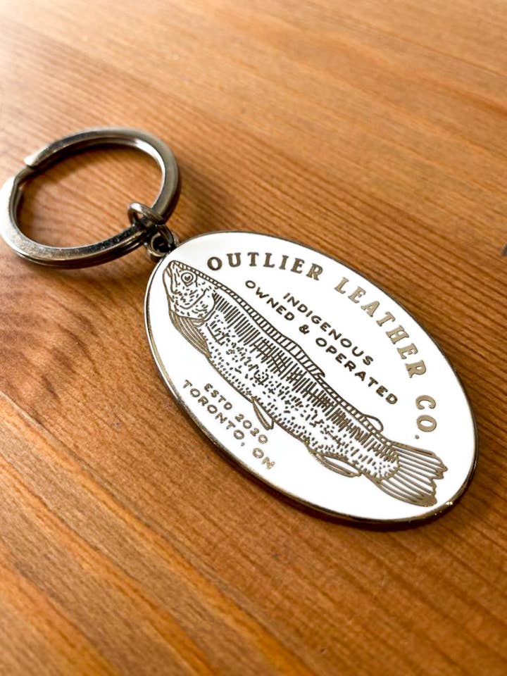 Fish Badge Keychain for wholesale by Outlier Leather Co.