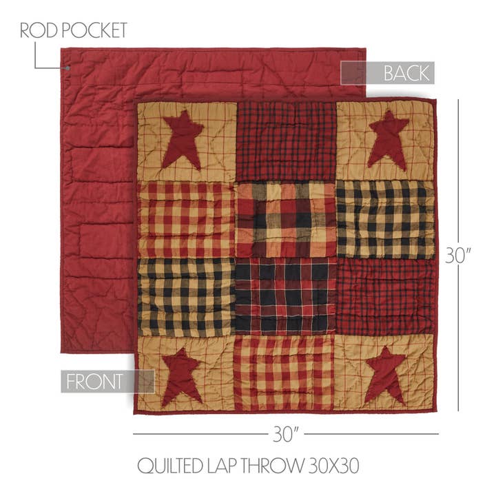 VHC Brands - Wholesale Throw Blanket - Connell Quilted Lap Throw 30Wx30L