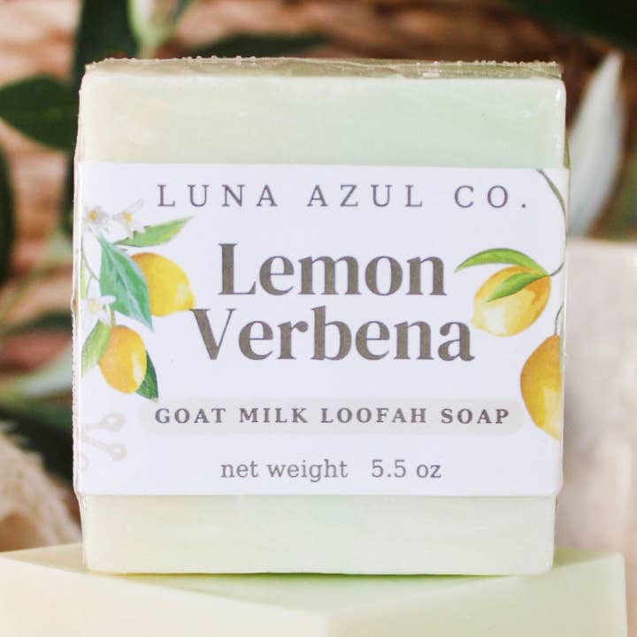 Lemon Verbena Loofah Soap with Goat Milk for wholesale by Luna Azul Co