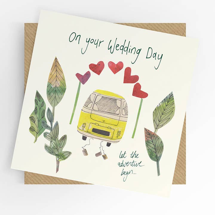 Camper van Wedding card, Let the Adventure begin for wholesale by Under the Willow Tree