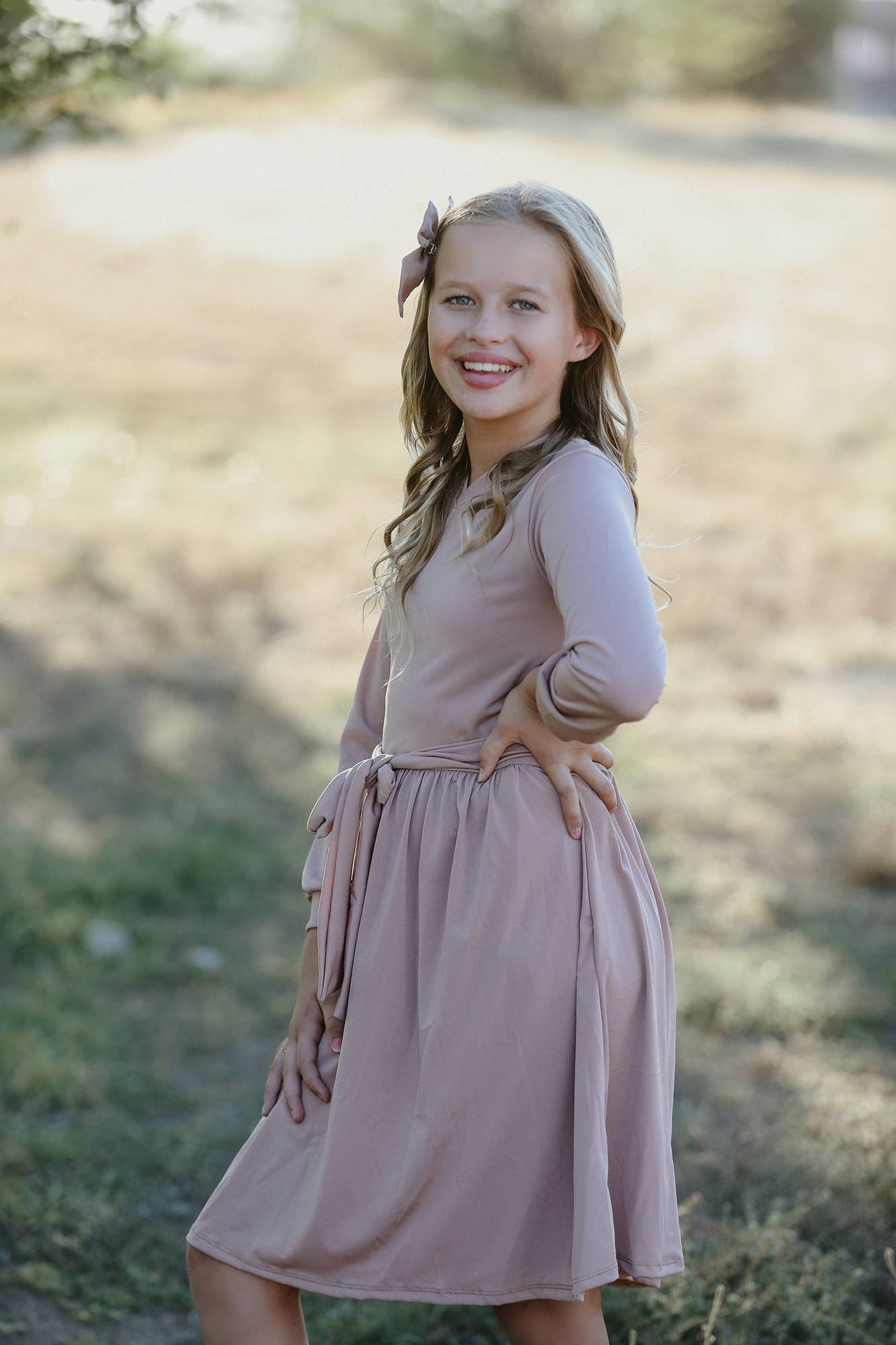 Navy Fields – wholesale Dress – Kids – Anna Dusty Pink Dress6