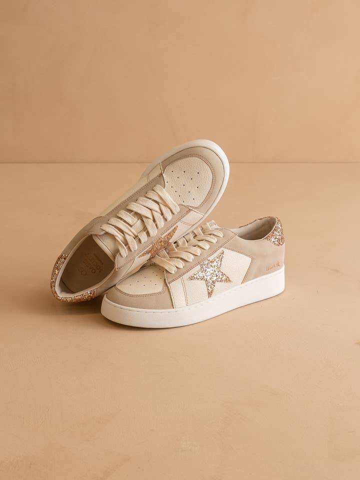 The Liberty Beige | Glitter Star Sneaker for wholesale on Faire3