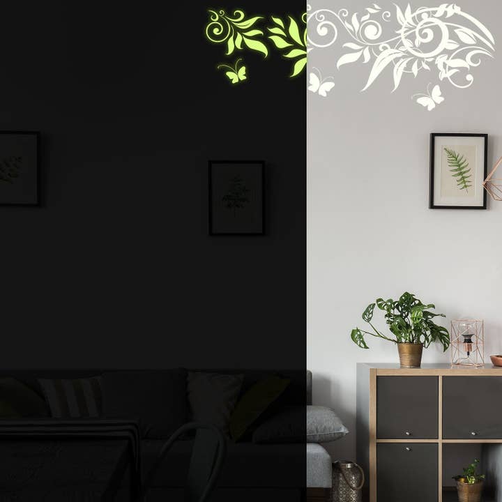 Adesivo da parete a forma di ramo che brilla al buio - Vinile luminescente: fiore e rami per la vendita all'ingrosso da parte di Decords