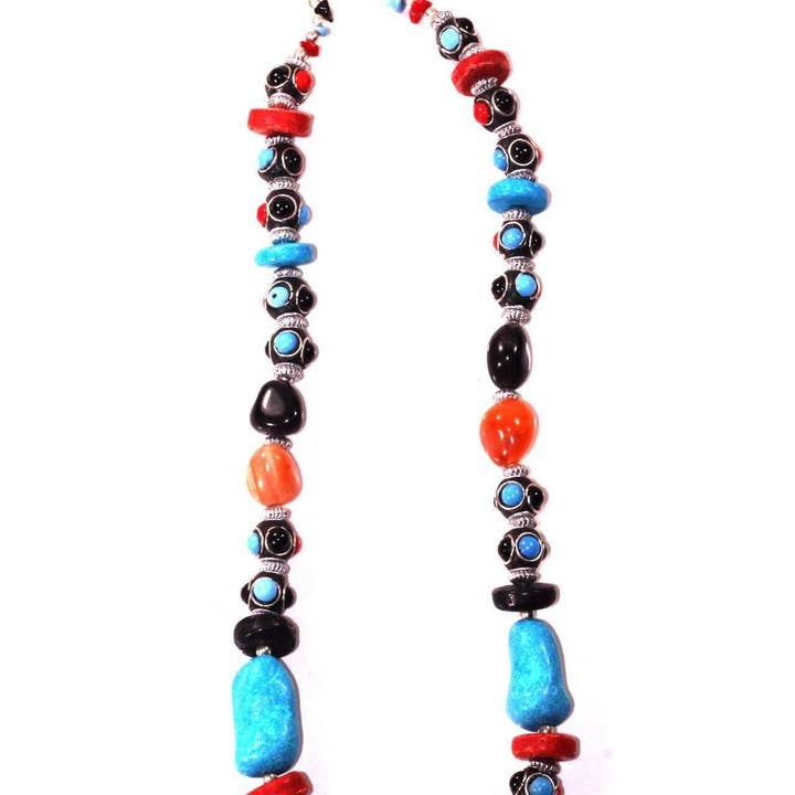 Colar de contas e encantos de resina Eastern Flare por atacado de Wild Lotus