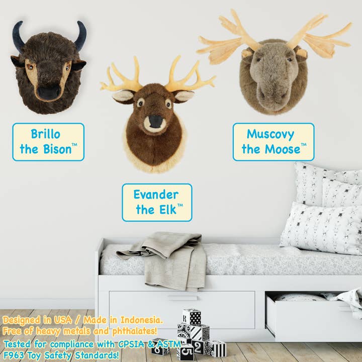 VIAHART Toy Co. – wholesale Stuffed/plush toy – Kids & baby – Evander the Elk Head | 25 Inch Stuffed Animal Plush