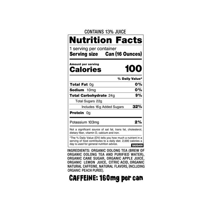 Weird Beverages - Wholesale Iced Tea - Organic White Peach Oolong Iced Tea 12pk of 16oz Cans7