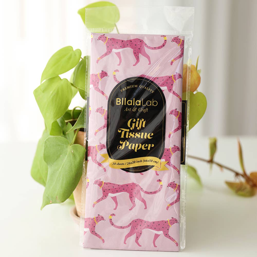 BllalaLab - Wholesale Tissue Paper - Cheetah Leopard  Floral Pattern Gift Wrapping Tissue Paper0