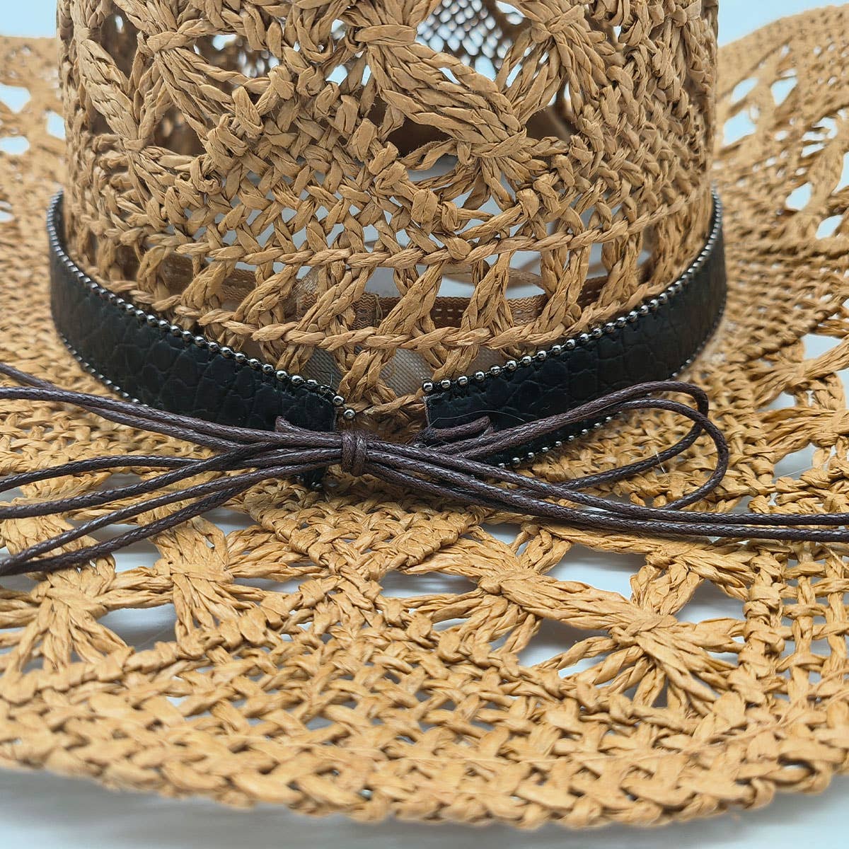 ACCITY - Wholesale Cowboy Hat - Women's - Cowboy Straw Hat with Turquoise Belt Decor_CWAH12525