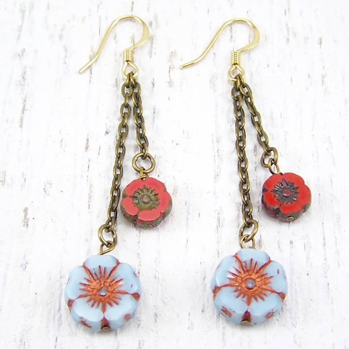 Jo Bird Jewelry - Wholesale Dangle Earrings - Hibiscus Earrings
