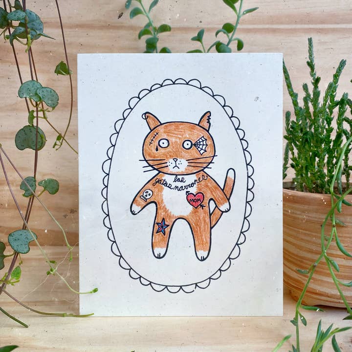 Cartão de gato de tatuagem de prisão por atacado de Chateau Blanche