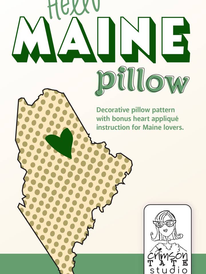 Hello Maine Pillow Pattern for wholesale by Crimson Tate