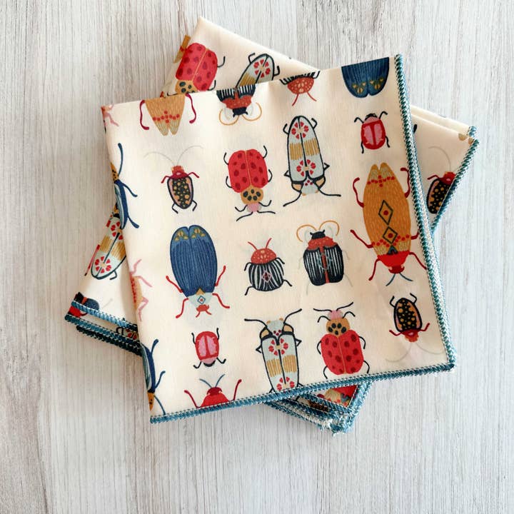 Dot and Army - Wholesale Dinner & Cloth Napkin - Beetle Cloth Napkins, set of four