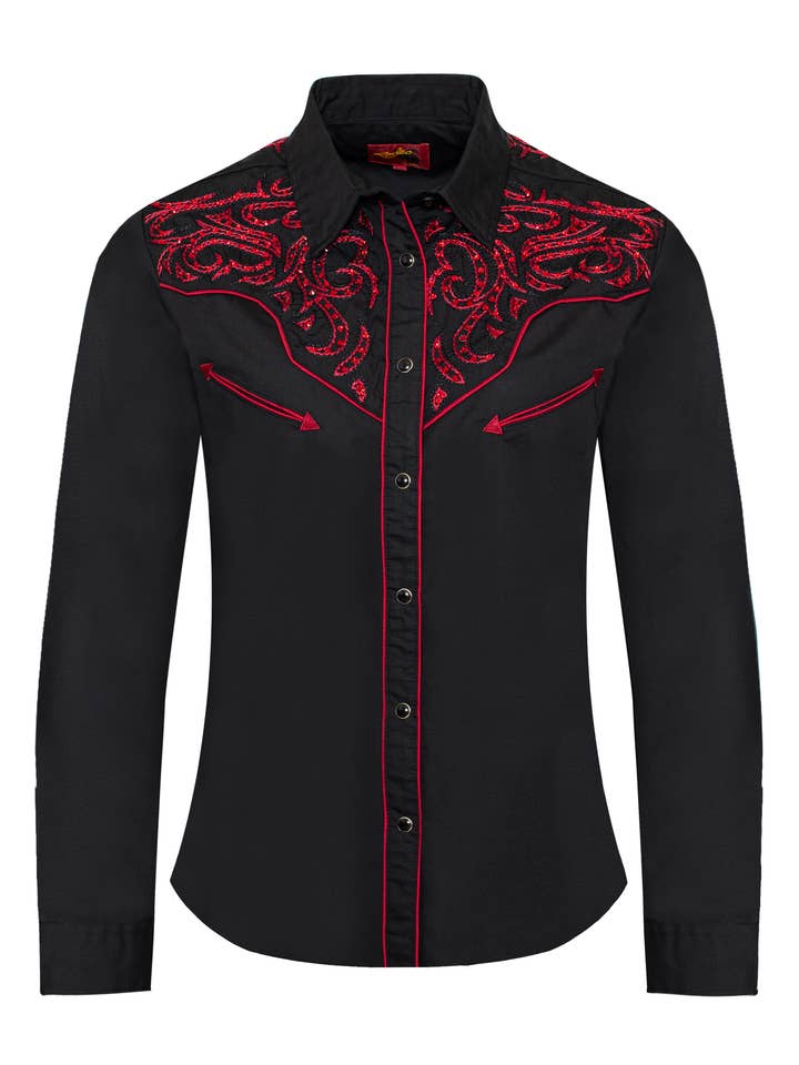 Western broderede diamantbesatte skjorter til kvinder for engroshandel hos Rodeo Clothing