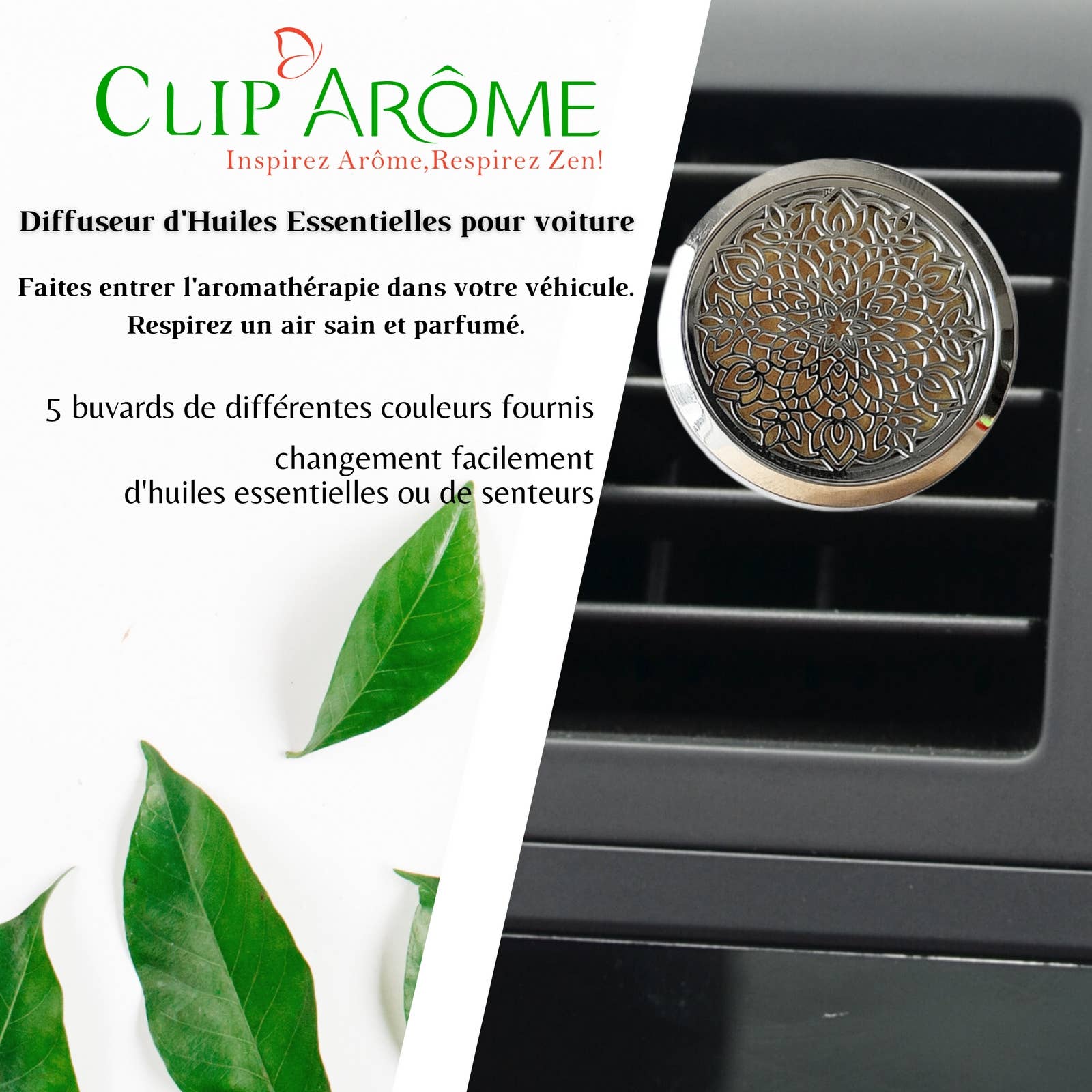 Zen'Arôme – wholesale Luftrenare för bil – Unisex – Bilparfym diffusor Clip'Arôme Mandala från Zen'Arome1