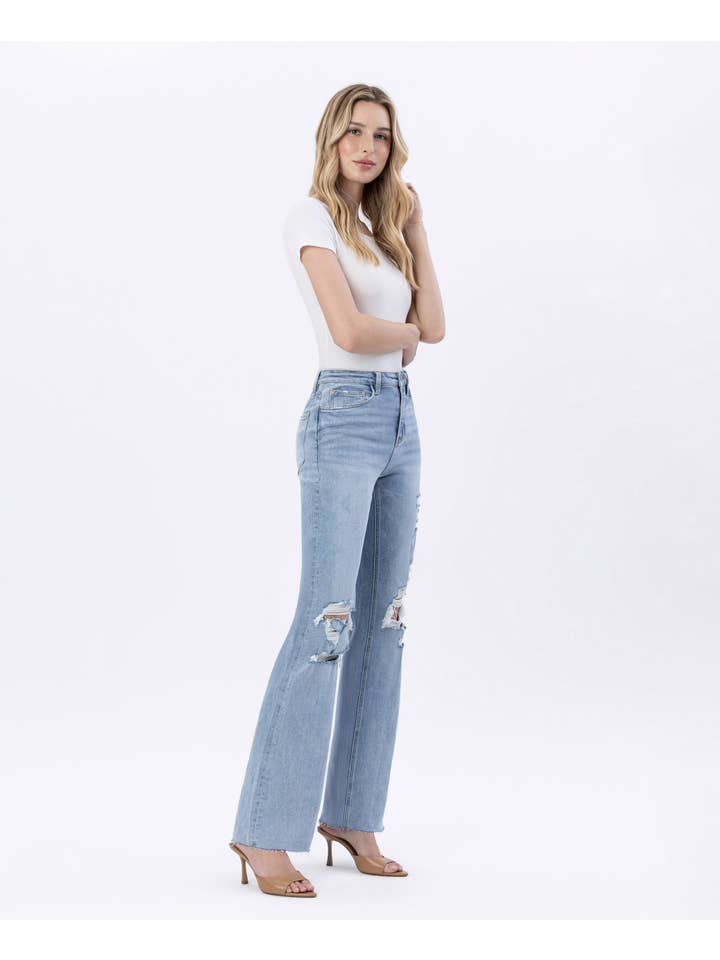 JET LAG 90'S VINTAGE SUPER HIGH RISE FLARE JEANS LV1426 for wholesale on Faire8