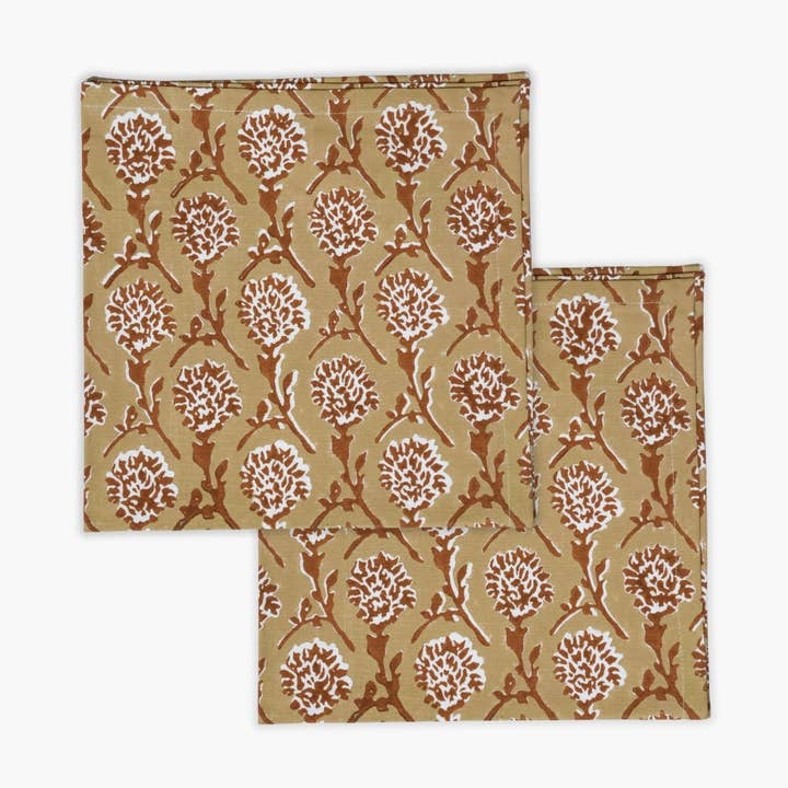 Nikhar Tischservietten - Chai Braun Set aus 2 für den Großhandel von Banyan & Birch | Artisanal Home Linens