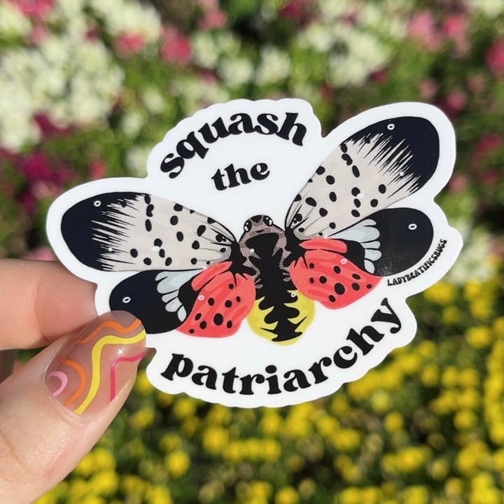Spotted Lanternfly Patriarchy Feminism Sticker Decal for wholesale by LadyBeatificsBugs