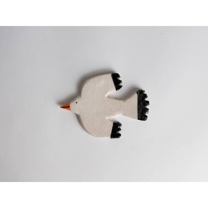 Matilde Horta - Wholesale Magnet - White Bird - Handmade Ceramic Magnets1