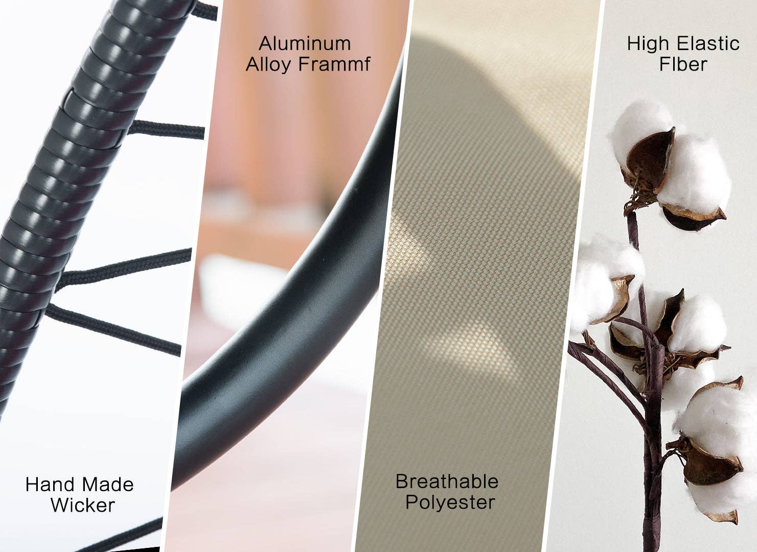 39F Inc. - Wholesale Egg Chair - Beige Wicker Hanging Egg Chair with Stand for Indoor Outdoor12