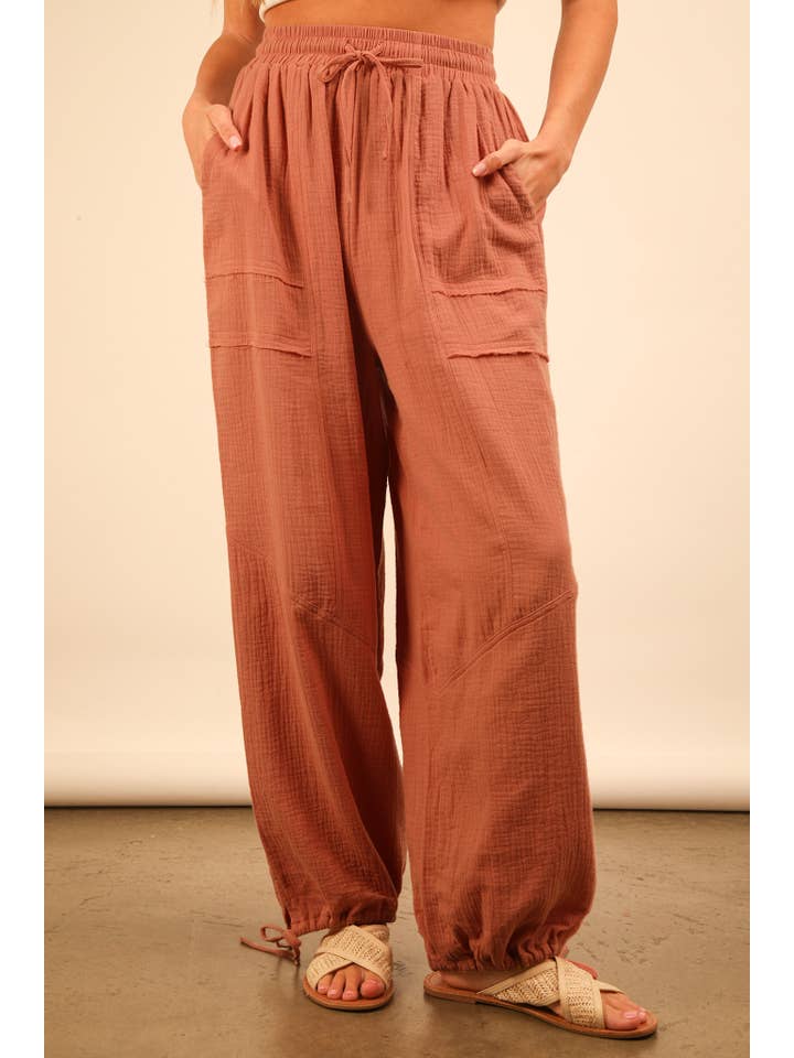 VERY J - Wholesale Pants - Women's - NP70803-Wide Leg Gauze Solid Pants