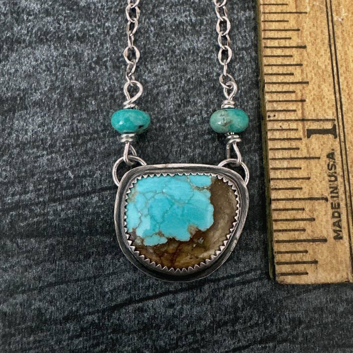 oaktownwendy - Wholesale Pendant/Charm Necklace - Sterling Silver Turquoise Half Moon Pendant Necklace4