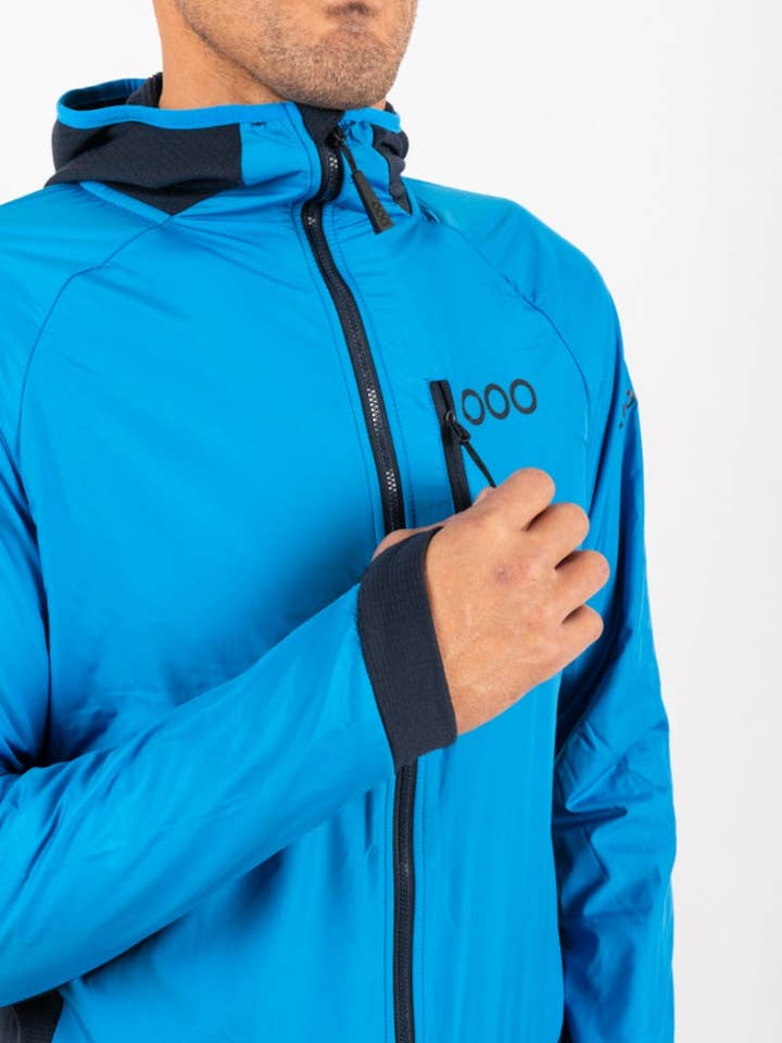 ECOON ECOACTIVE LIGHT ISOLERET HYBRID MED HÆTTE Jakke Midlayer Mænd Lyseblå/Blå for engroshandel hos ECOON