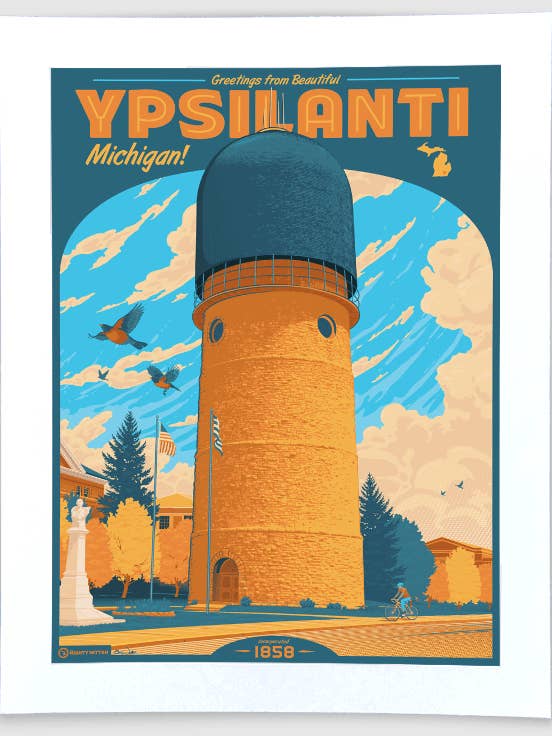 Ypsilanti - Michigan Travel Art Print for wholesale by The Mighty Mitten