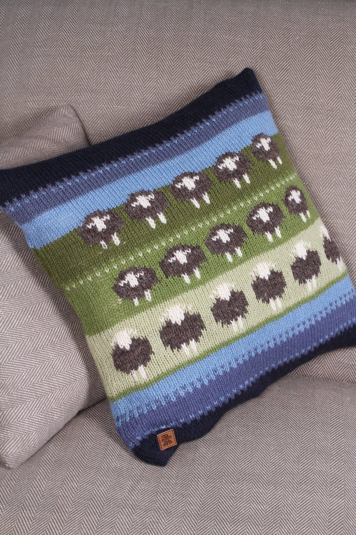 One Colour Herdwick Sheep - Knitted Wool Brown Sheep Cushion Cover for wholesale on Faire1